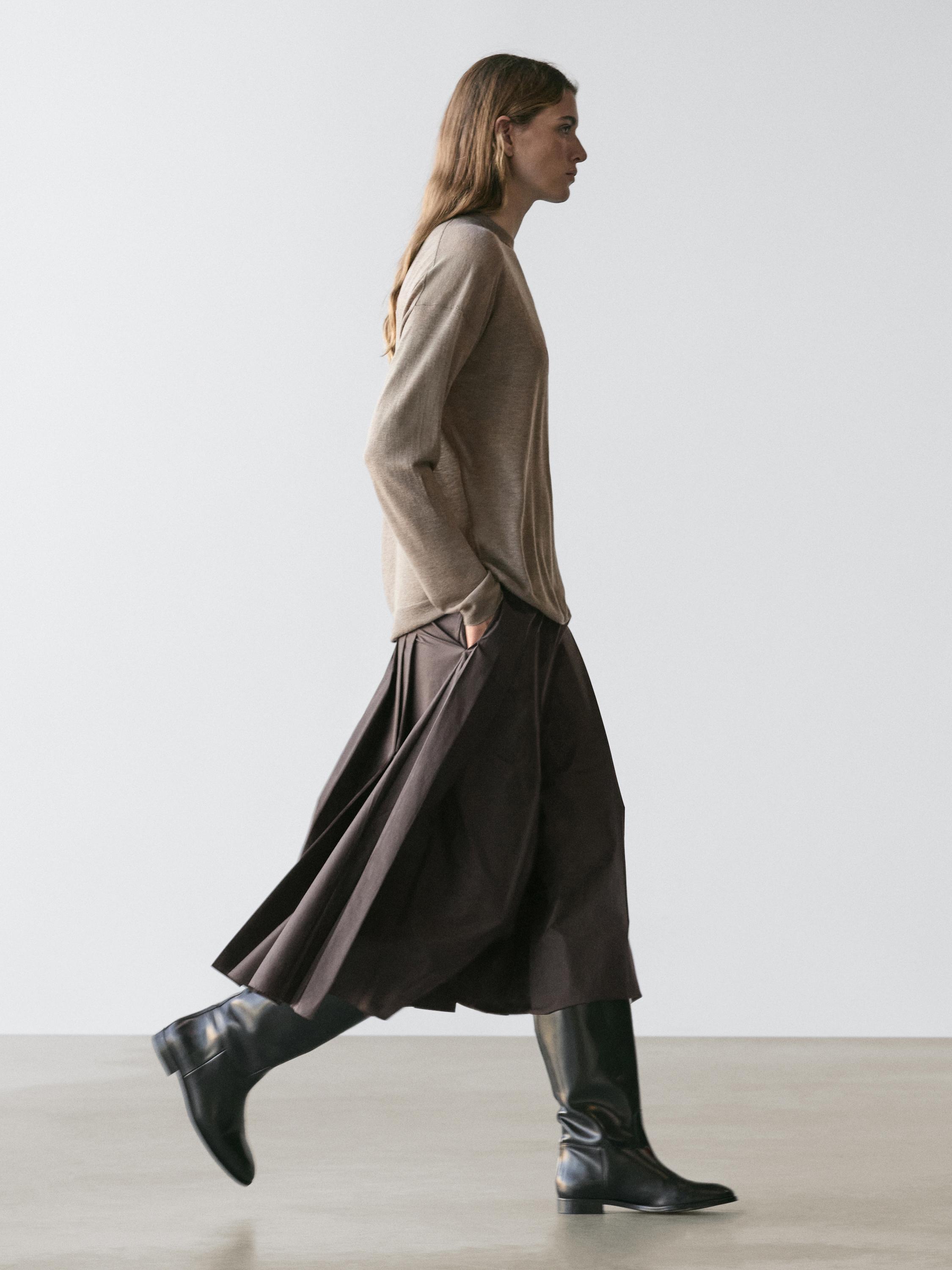 Oversize wool blend knit sweater